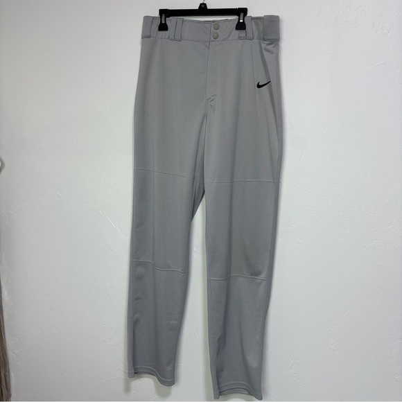 Nike Dri-Fit Men's Baseball Pants Gray Medium Athletic Activewear Snap Zip - Picture 1 of 12